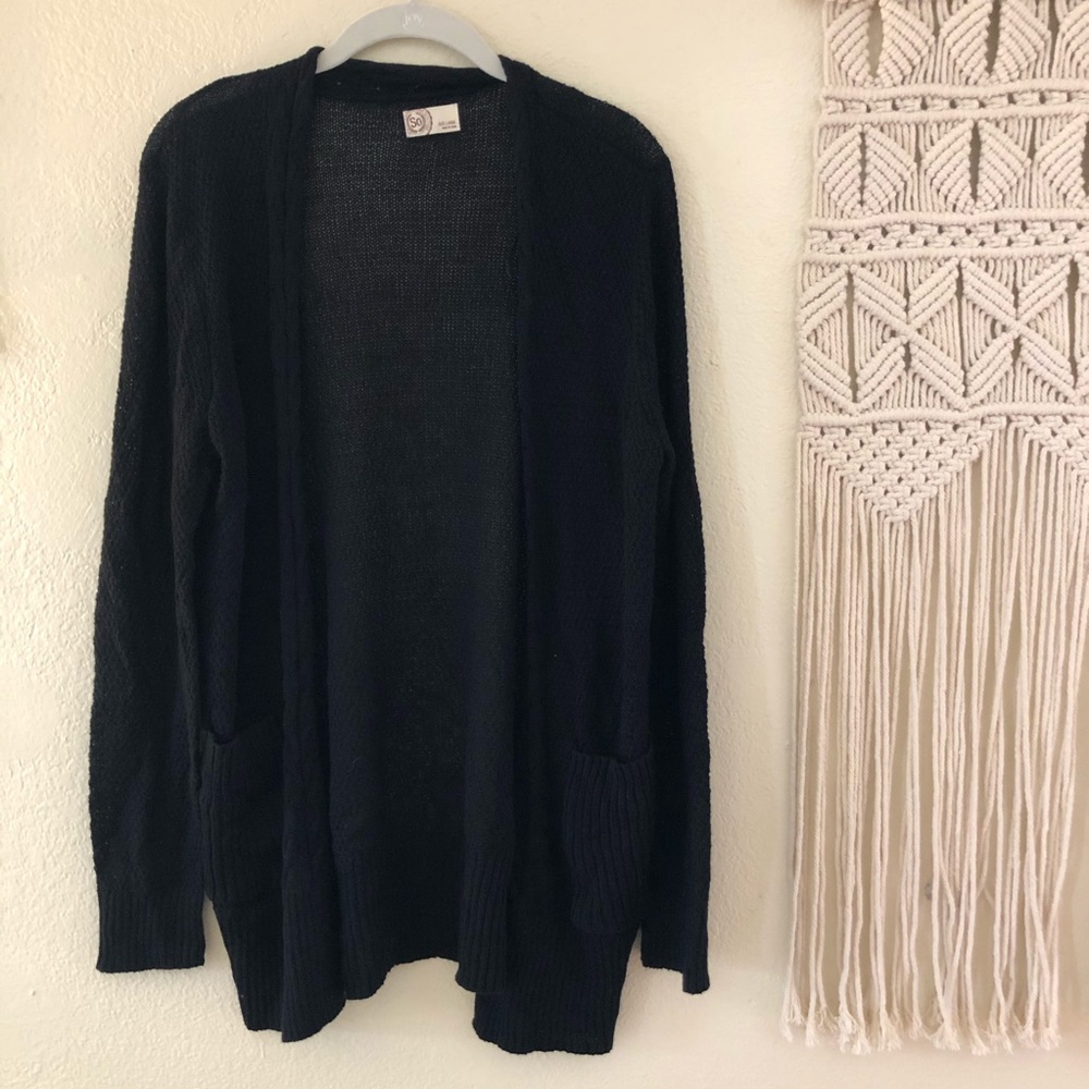 black cardigan!